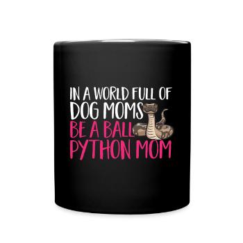 Ball Python Schlange Königspython - Tasse einfarbig - Schwarz - Vorne