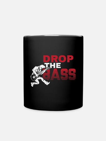 Drop the Bass Music Lover Statement - Full Colour Mug - black