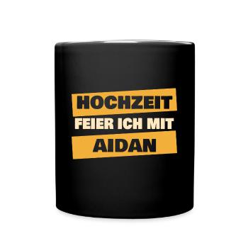 Aidan als JGA - Tasse einfarbig - Schwarz - Vorne