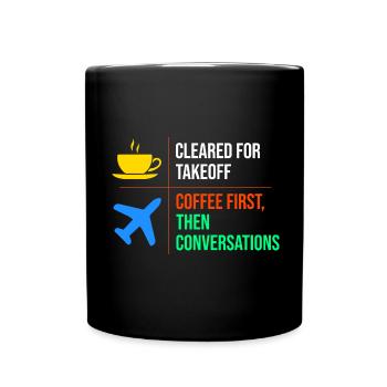 Air Traffic Controller Coffee ATC Aviation Humor - Full Colour Mug - black - Front