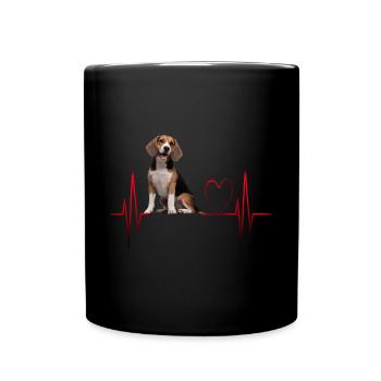 Heartbeat Gift for Dogs - Full Colour Mug - black - Front