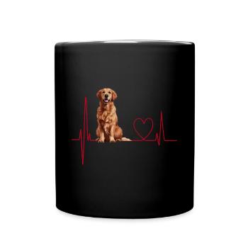 Heartbeat Gift for Dogs - Full Colour Mug - black - Front