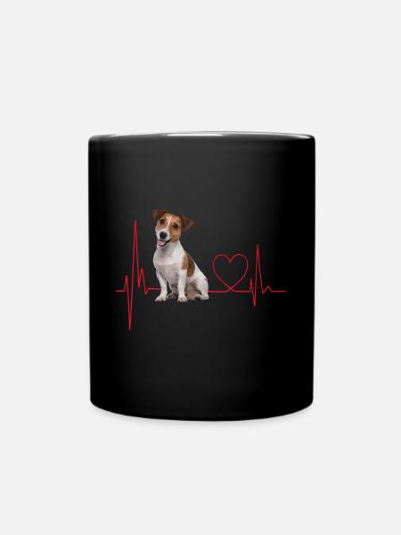 Herzschlag-Geschenk für Hunde - Tasse einfarbig - Schwarz