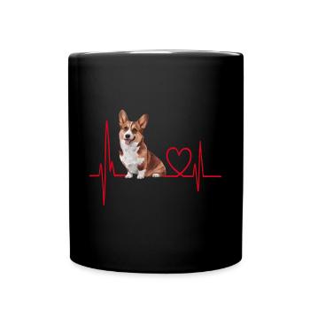 Heartbeat Gift for Dogs - Full Colour Mug - black - Front