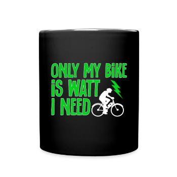 Electric Bike Cycling Biker E-Bike - Full Colour Mug - black - Front