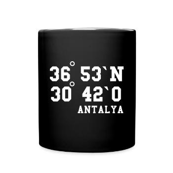 Antalya Coordinates Turkey Holiday Idea - Full Colour Mug - black - Front