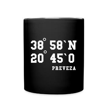 Preveza Coordinates Greece Holiday Idea - Full Colour Mug - black - Front