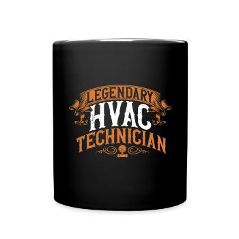 Heating, Air Conditioning, Ventilation, Technician - Full Colour Mug - black - Front