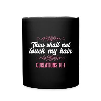 Curly Hair Afro Curls Natural Hair - Full Colour Mug - black - Front