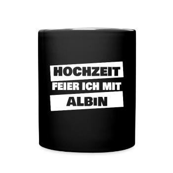 Albin as a bachelor party - Full Colour Mug - black - Front