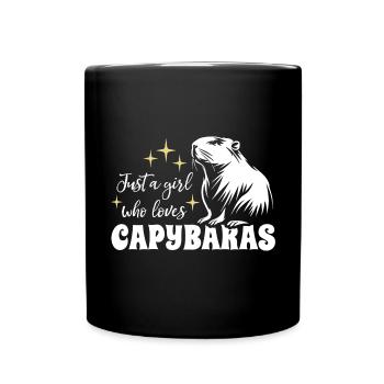 Just a girl who loves capybaras - Spruch - Full Colour Mug - black - Front