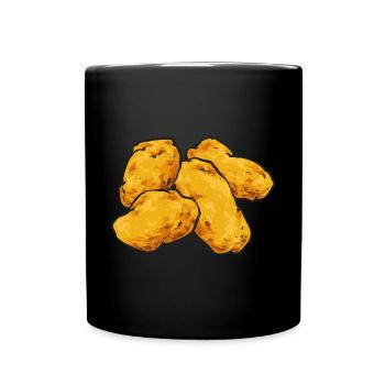 Chicken Nugget Liebhaber Chicken Nuggets - Tasse einfarbig - Schwarz - Vorne