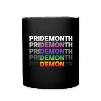 pride month demon / Funny Gay Wortspiel - Full Colour Mug - black - Front