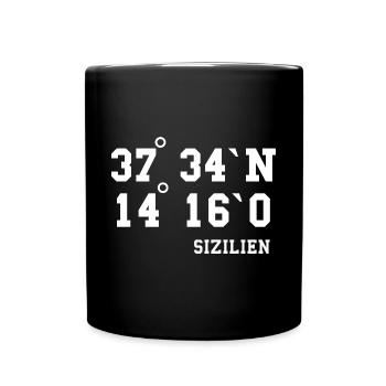 Sizilien Italien Urlaub Sicilia Idee - Tasse einfarbig - Schwarz - Vorne