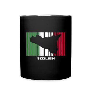 Sizilien Italien Urlaub Sicilia Idee - Tasse einfarbig - Schwarz - Vorne
