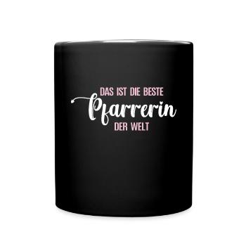 Beste Pfarrerin Pastorin Pfarrerinnen Vikarin - Tasse einfarbig - Schwarz - Vorne