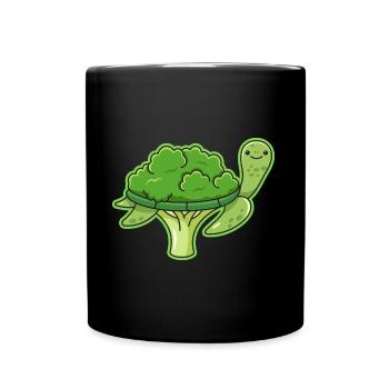 Turtle Broccoli Design for - Full Colour Mug - black - Front