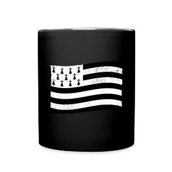 Brittany Flag Breton Stripes - Full Colour Mug - black - Front
