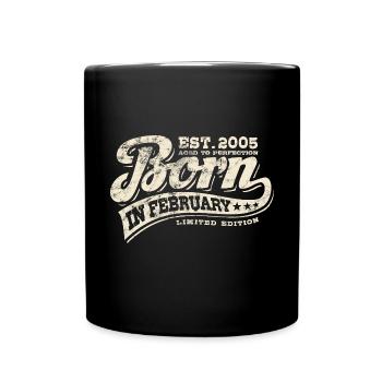 Born in February 2005 - Geburtstag - Geschenk - Tasse einfarbig - Schwarz - Vorne
