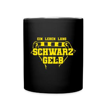 Fußball Dortmund - Tasse einfarbig - Schwarz - Vorne