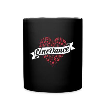Danse en ligne - Danse avec le cœur - Musique Cadeau - Mug uni - noir - Devant