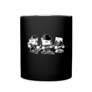 Computermafia - Tasse einfarbig - Schwarz - Vorne