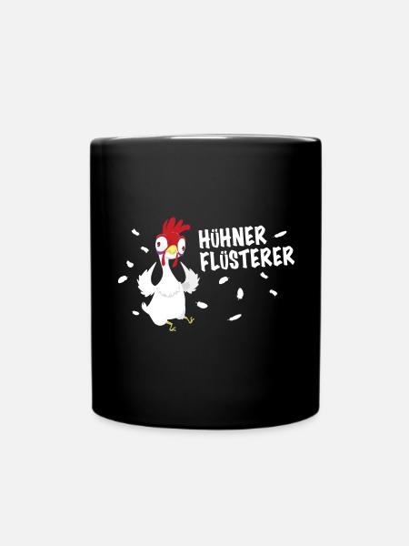 Hühnerflüsterer Huhn Hühner Bauer - Tasse einfarbig - Schwarz