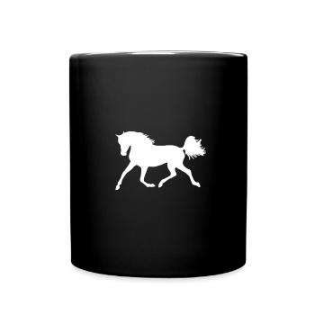 Horse silhouette white - Full Colour Mug - black - Front
