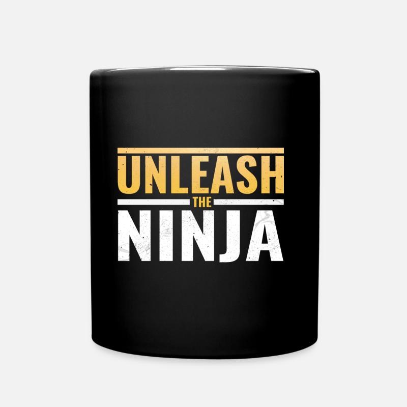 Ninja Warrior - Unleash the Ninja - Full Colour Mug - black