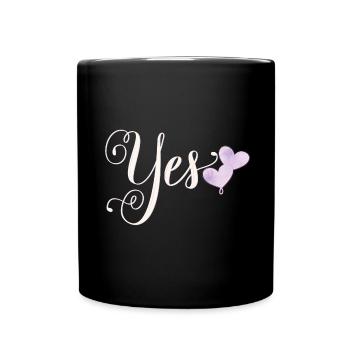 Ja, ich will - Tasse einfarbig - Schwarz - Vorne