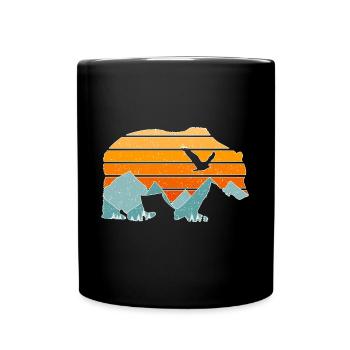 Vintage en plein air Grizzly Bear - Mug uni - noir - Devant