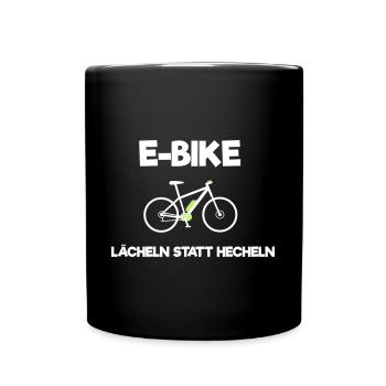 Ebike E-Bike Pedelec Geschenk Fahrrad eMTB - Tasse einfarbig - Schwarz - Vorne