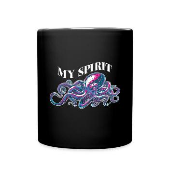 Oktopus Kalmar Oktopoden aus der Tiefsee - Tasse einfarbig - Schwarz - Vorne