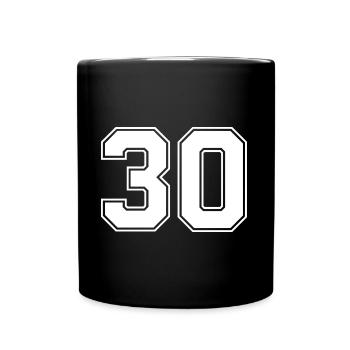 Maillot à 30 chiffres - Mug uni - noir - Devant
