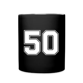 50 number jersey - Full Colour Mug - black - Front