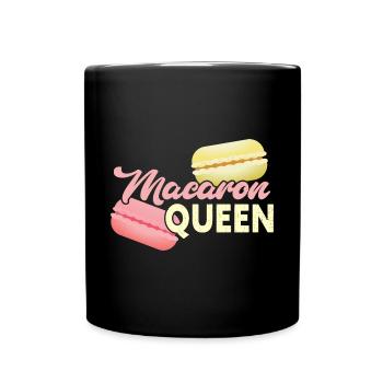 Macaron Queen Funny Macaron Dessert - Full Colour Mug - black - Front