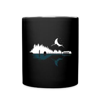 Mandolin Mandolinist Moon Reflection - Full Colour Mug - black - Front