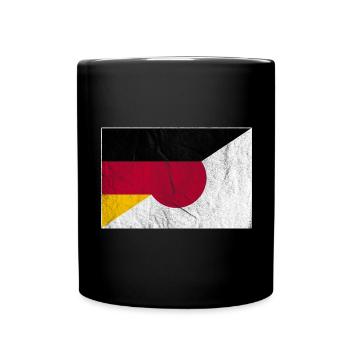 Vintage Germany Japan Flag Flag Football - Full Colour Mug - black - Front