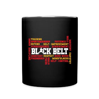 TKD Korean Martial Arts Tae Kwon - Tasse einfarbig - Schwarz - Vorne