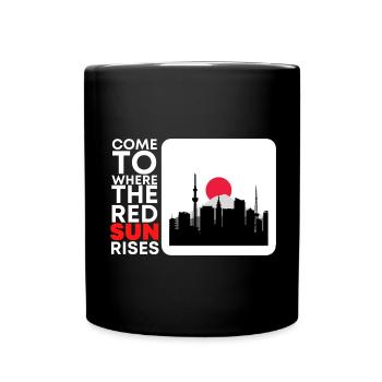 Venez là où le soleil rouge se lève, Japon - Mug uni - noir - Devant