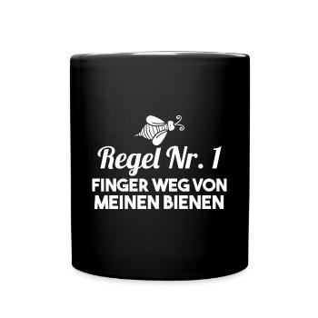 Imker Biene Bienen - Tasse einfarbig - Schwarz - Vorne