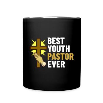Youth Parish Church Pastor Christian - Full Colour Mug - black - Front