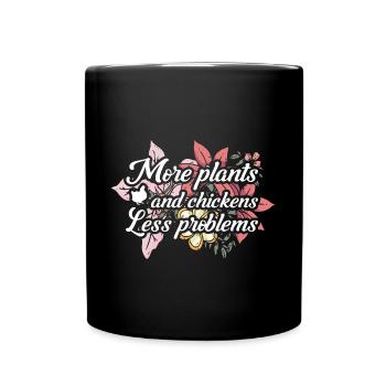 Gardening Gardener Chicken Farmer Chicken Feeder - Full Colour Mug - black - Front