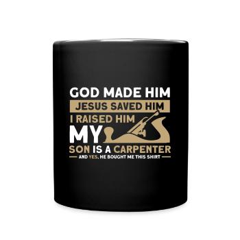 Mon fils Père Charpentier Père Famille - Mug uni - noir - Devant