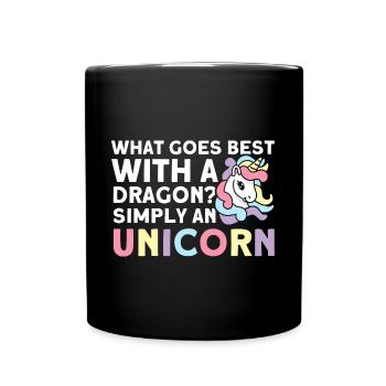 Einhörner Drache Einhorn Einhorn Liebhaber - Tasse einfarbig - Schwarz - Vorne