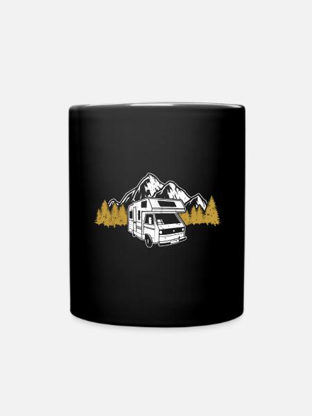 Motorhome Womo - Full Colour Mug - black
