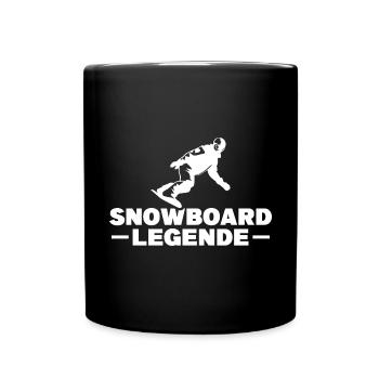 Snowboard Legende Wintersport Snowboarder Geschenk - Tasse einfarbig - Schwarz - Vorne
