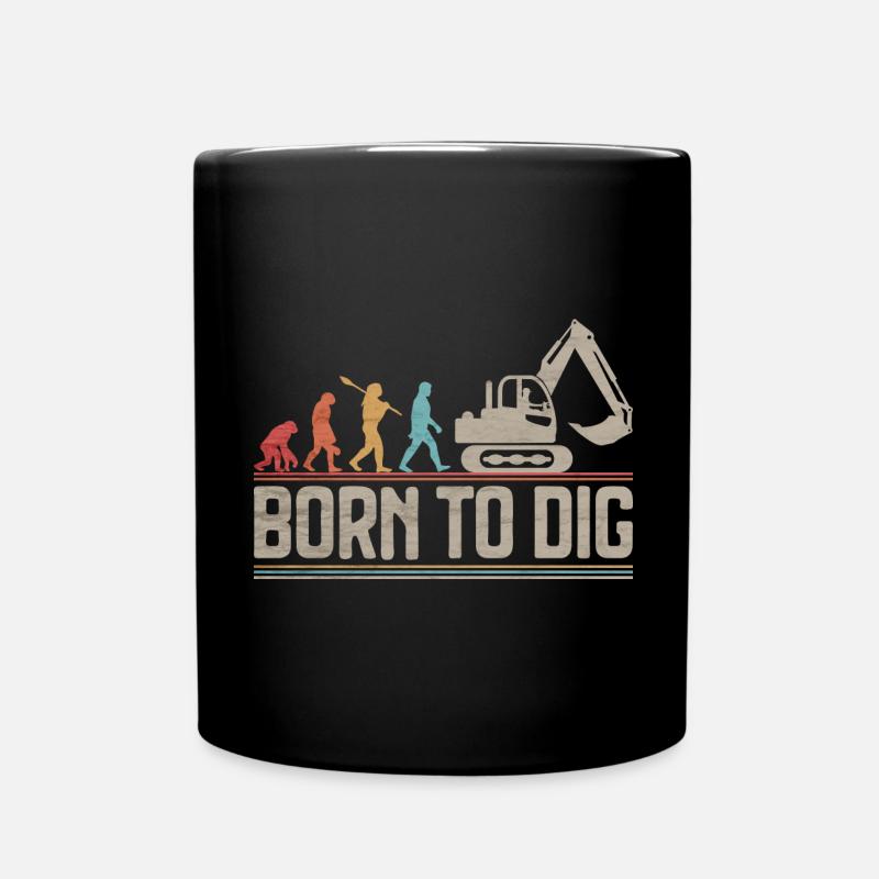 Né pour dig Evolution Excavator Excavator - Mug uni - noir