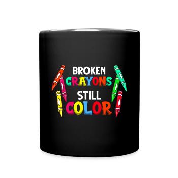Crayon Box Colored Pencil Wax Case Wax Crayon - Full Colour Mug - black - Front