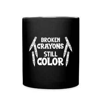 Crayon Box Colored Pencil Wax Case Wax Crayon - Full Colour Mug - black - Front